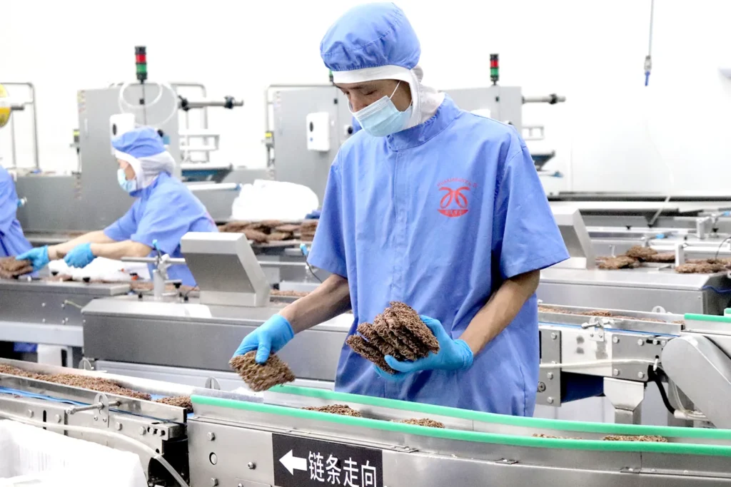 Quality inspection of instant noodles on OEM production line