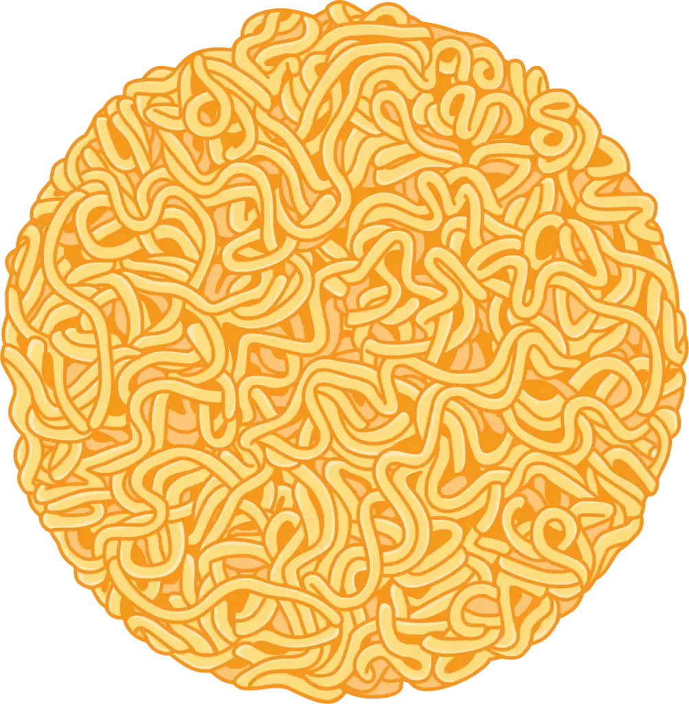 Instant noodle cake illustration