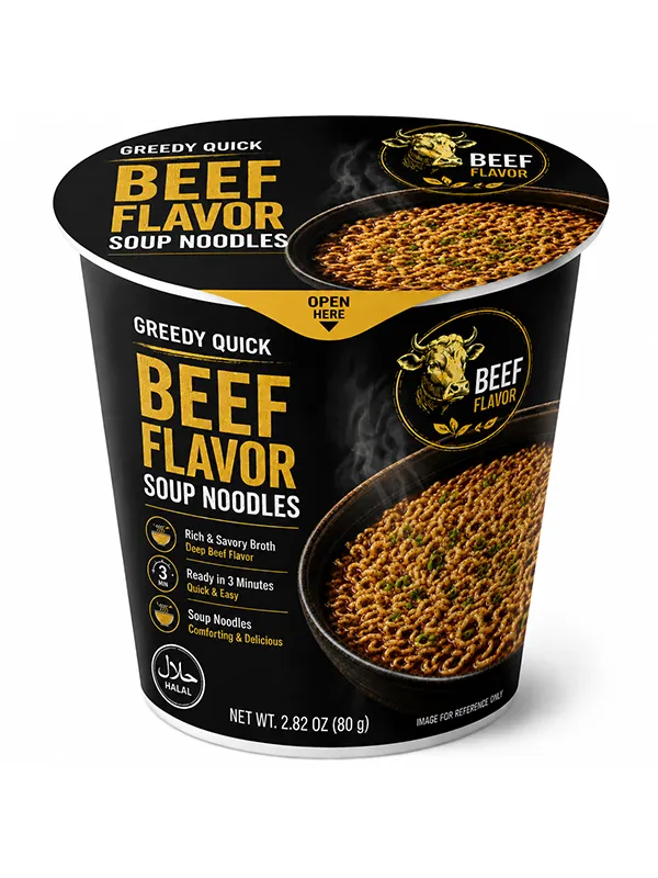 beef flavor soup noodles-cup noodles